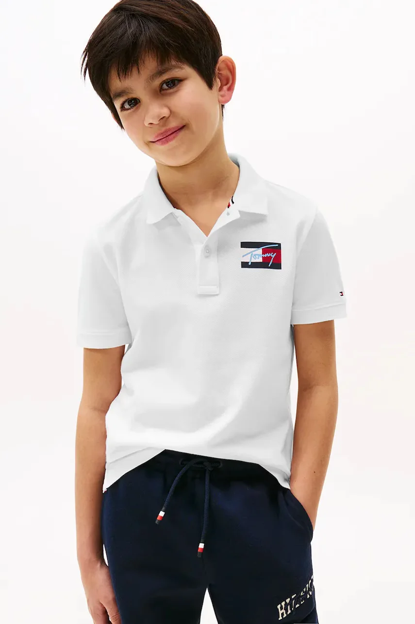 Tommy Hilfiger Детска памучна тениска с яка