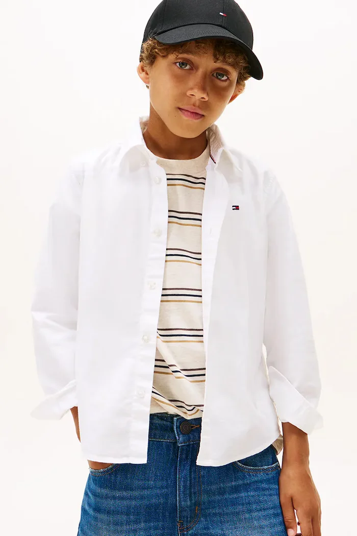 Tommy Hilfiger Детска риза в бяло KB0KB10192