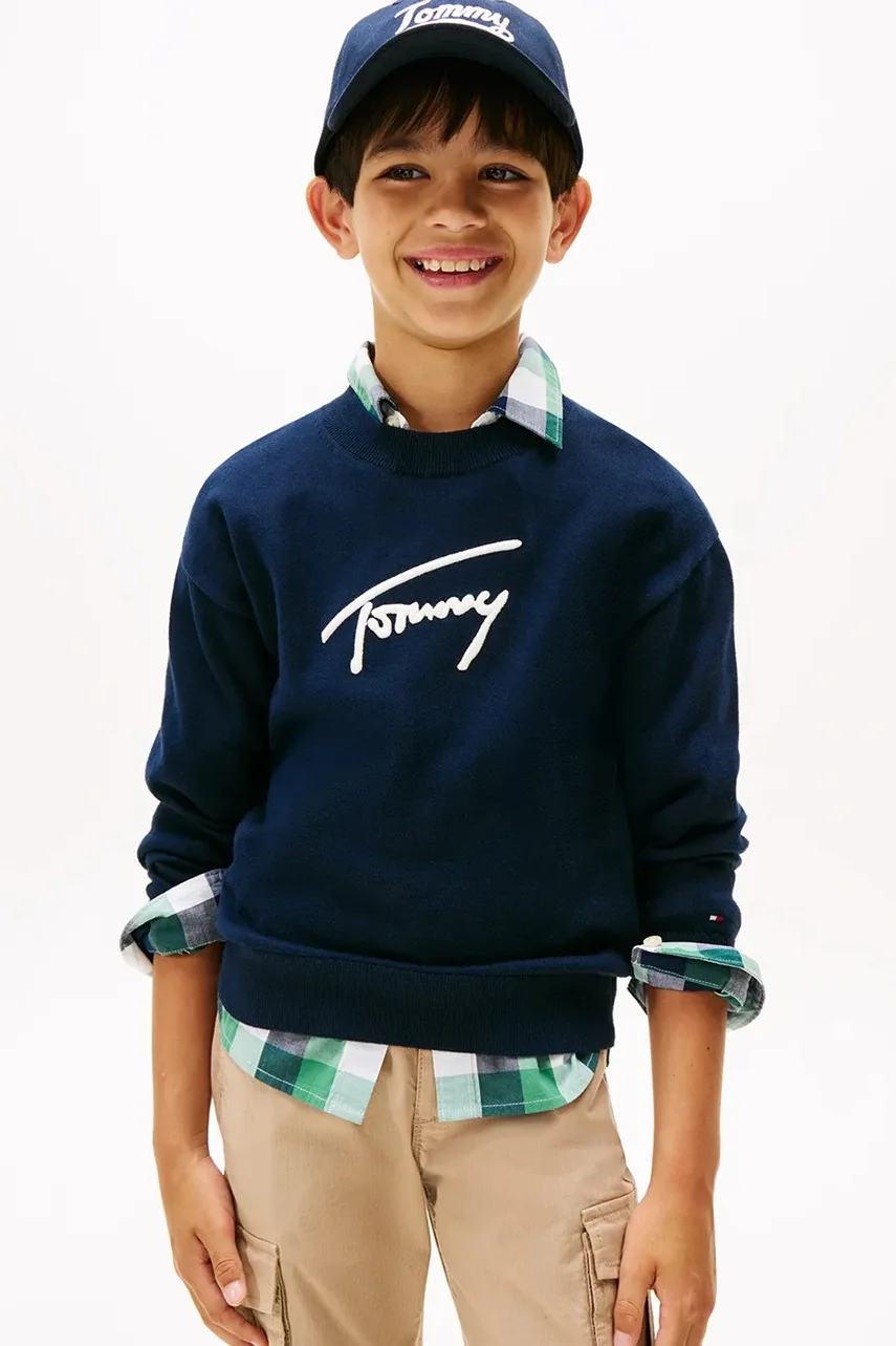 Tommy Hilfiger Детски памучен пуловер