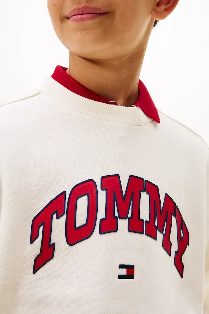 Tommy Hilfiger Детски суичър в бежово с принт KB0KB09899