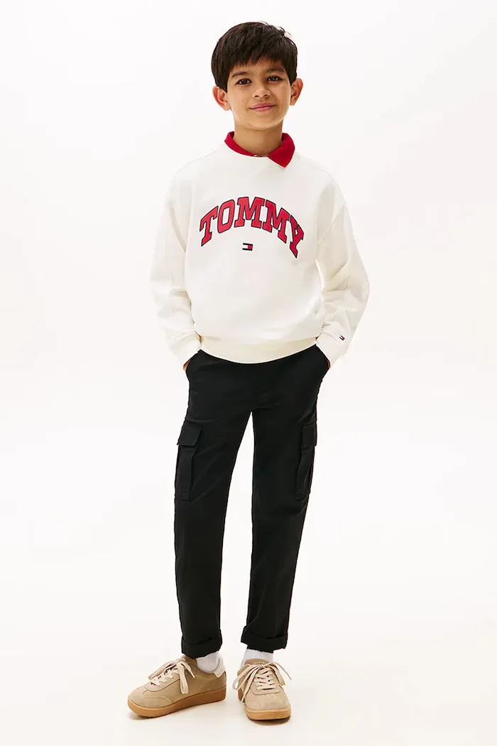 Tommy Hilfiger Детски суичър в бежово с принт KB0KB09899