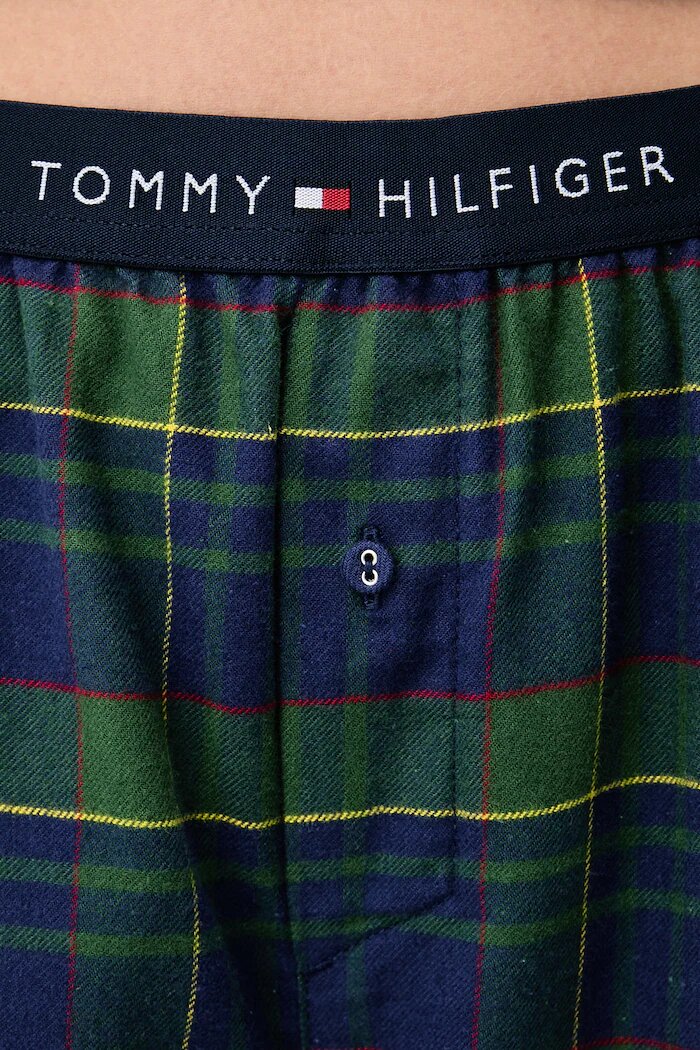 Tommy Hilfiger долнище на пижама дамско от памук тъмносиньо UW0UW06597