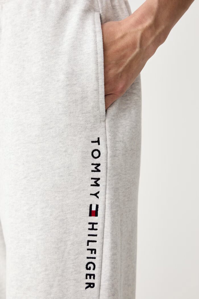 Tommy Hilfiger домашен панталон дамски от памук сив UW0UW06620