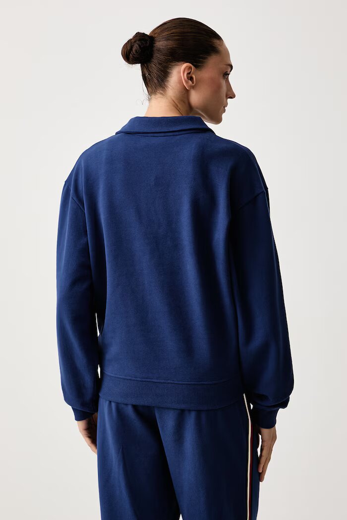 Tommy Hilfiger домашен суичър дамски от памук син UW0UW06629