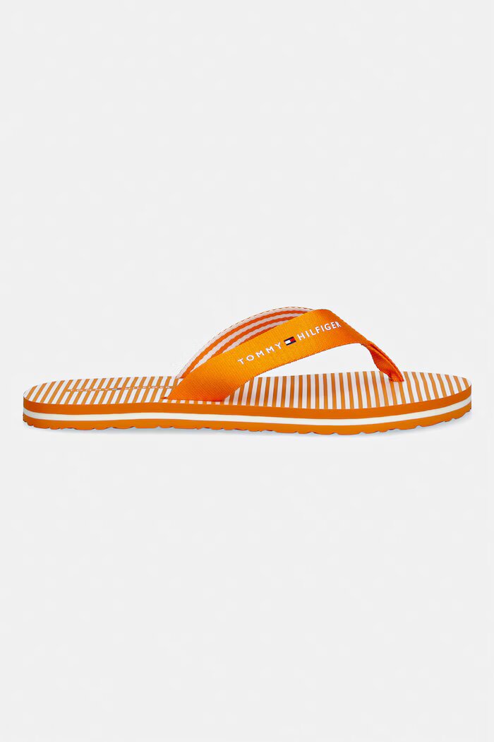 Tommy Hilfiger джапанки дамски TH ITHACA STRIPE SUMMER SANDAL оранжеви FW0FW09192