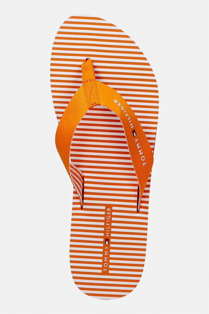Tommy Hilfiger джапанки дамски TH ITHACA STRIPE SUMMER SANDAL оранжеви FW0FW09192