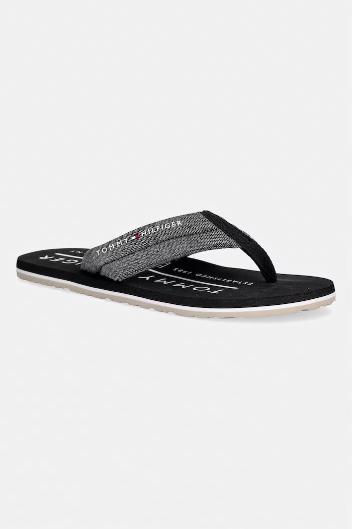 Tommy Hilfiger джапанки мъжки HILFIGER CHAMBRAY BEACH SANDAL черни FM0FM05751