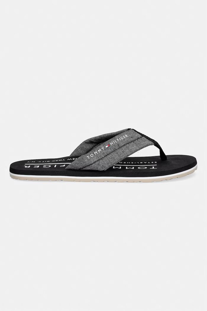 Tommy Hilfiger джапанки мъжки HILFIGER CHAMBRAY BEACH SANDAL черни FM0FM05751