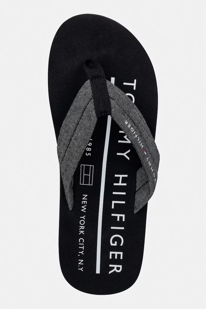 Tommy Hilfiger джапанки мъжки HILFIGER CHAMBRAY BEACH SANDAL черни FM0FM05751