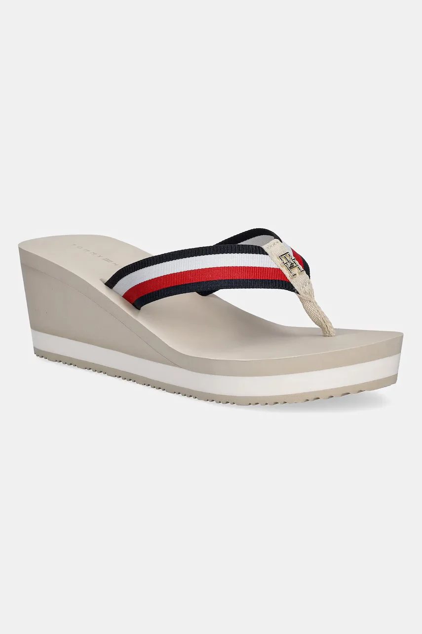 Tommy Hilfiger Джапанки TH CORPORATE WEDGE BEACH SANDAL