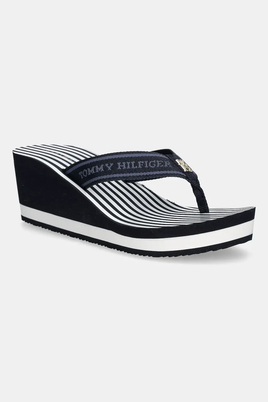 Tommy Hilfiger Джапанки TH STRIPES WEDGE BEACH SANDAL
