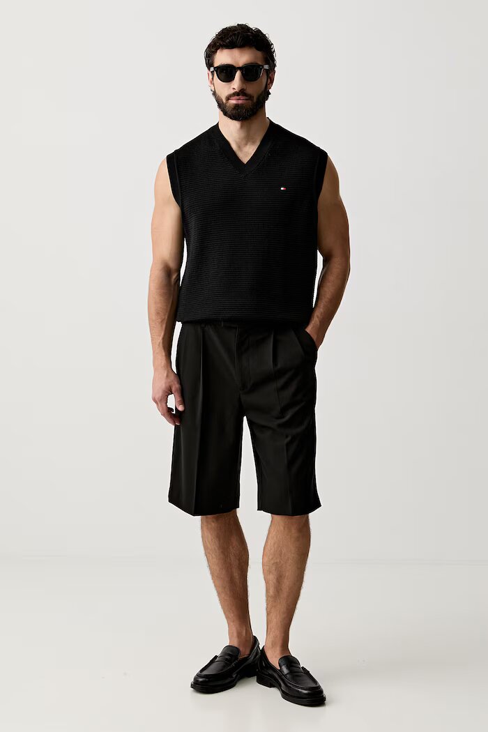 Tommy Hilfiger елек мъжки от памук черен MW0MW43244