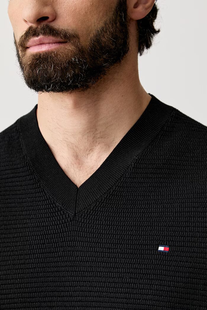 Tommy Hilfiger елек мъжки от памук черен MW0MW43244