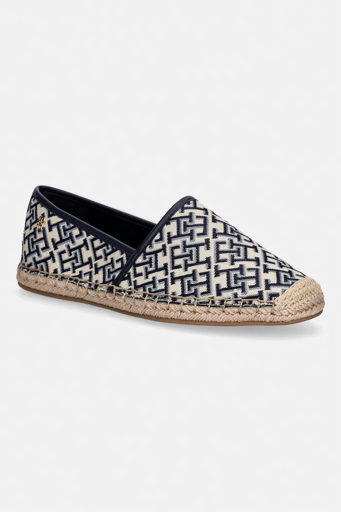 Tommy Hilfiger еспадрили дамски TH MONOGRAM JACQUARD ESPADRILLE тъмносини FW0FW09501