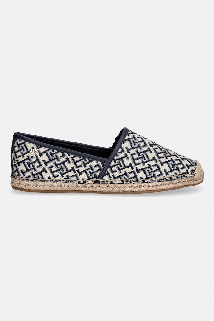 Tommy Hilfiger еспадрили дамски TH MONOGRAM JACQUARD ESPADRILLE тъмносини FW0FW09501