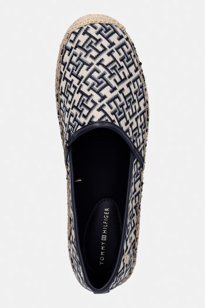 Tommy Hilfiger еспадрили дамски TH MONOGRAM JACQUARD ESPADRILLE тъмносини FW0FW09501
