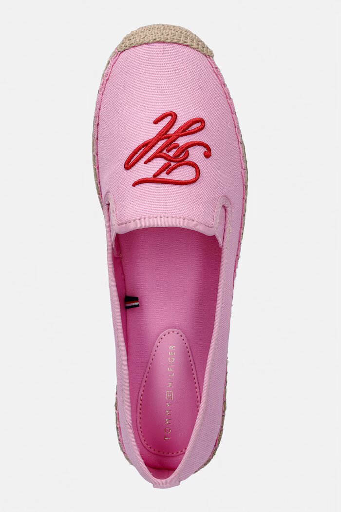 Tommy Hilfiger еспадрили дамски TH SCRIPT SUMMER ESPADRILLE розови FW0FW09240
