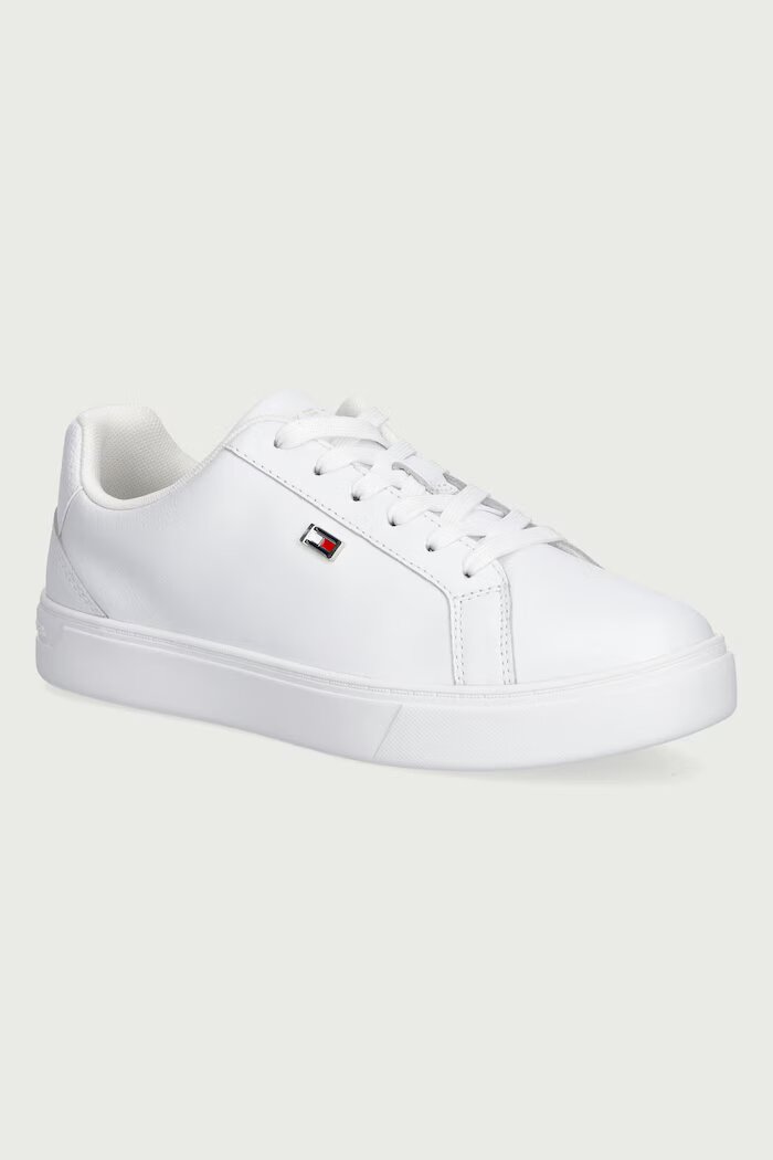 Tommy Hilfiger FLAG COURT SNEAKER маратонки дамски от кожа бели FW0FW09074