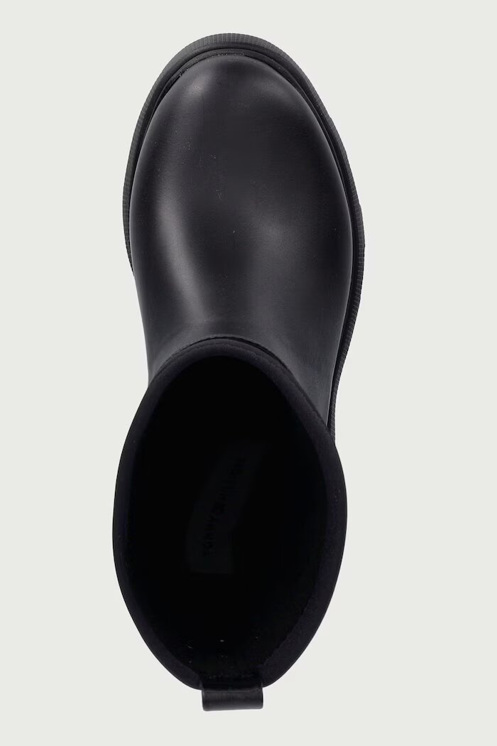 Tommy Hilfiger гумени ботуши дамски TH STAMP WARM ANKLE RAIN BOOT черни FW0FW09544