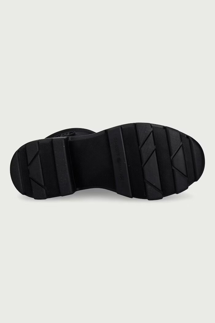 Tommy Hilfiger гумени ботуши дамски TH STAMP WARM ANKLE RAIN BOOT черни FW0FW09544