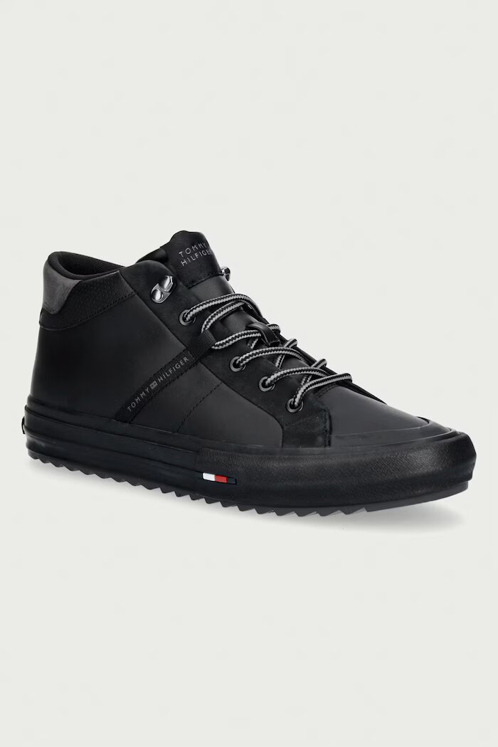 Tommy Hilfiger HARLEM STREET CLEAT WINTER маратонки мъжки от кожа черни FM0FM05954