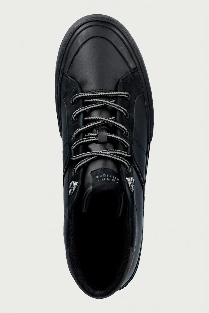Tommy Hilfiger HARLEM STREET CLEAT WINTER маратонки мъжки от кожа черни FM0FM05954