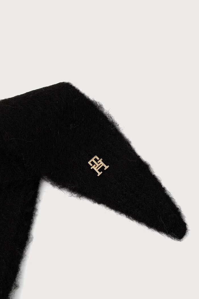 Tommy Hilfiger качулка дамска с вълна черна AW0AW19292