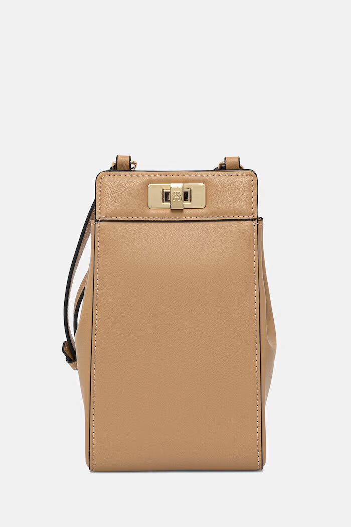 Tommy Hilfiger калъф за телефон дамски от имитация на кожа бежов AW0AW18705