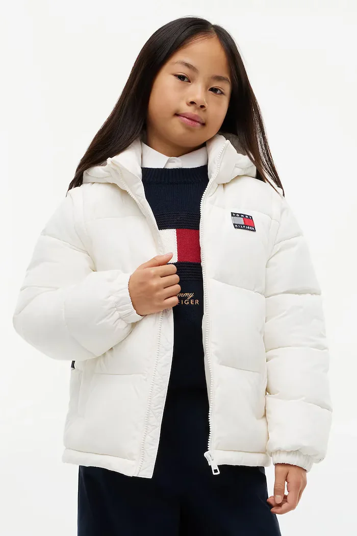 Tommy Hilfiger капитонирано яке за деца бяло KS0KS00760