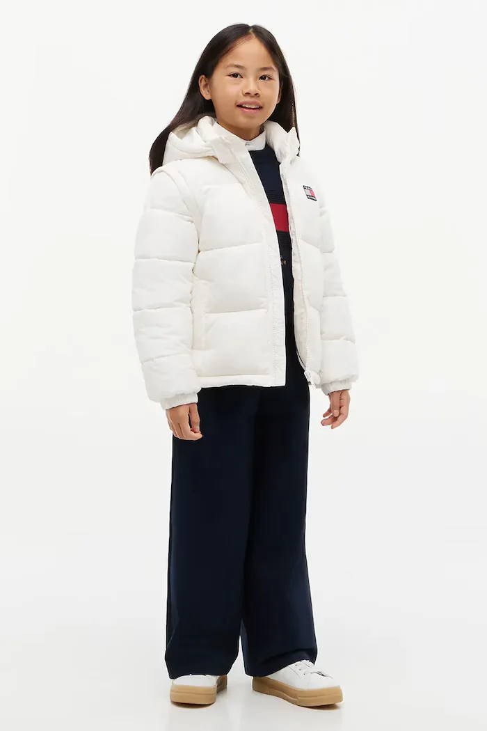 Tommy Hilfiger капитонирано яке за деца бяло KS0KS00760