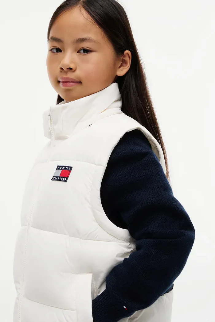 Tommy Hilfiger капитонирано яке за деца бяло KS0KS00760
