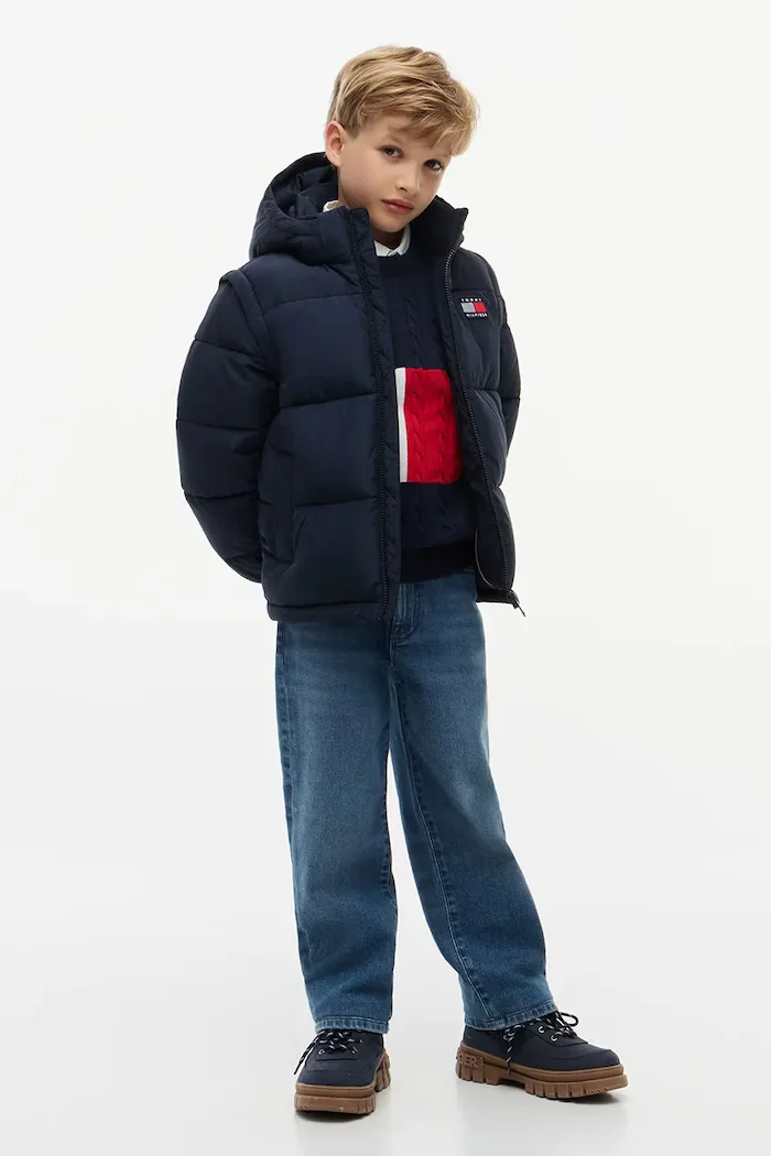 Tommy Hilfiger капитонирано яке за деца тъмносиньо KS0KS00760