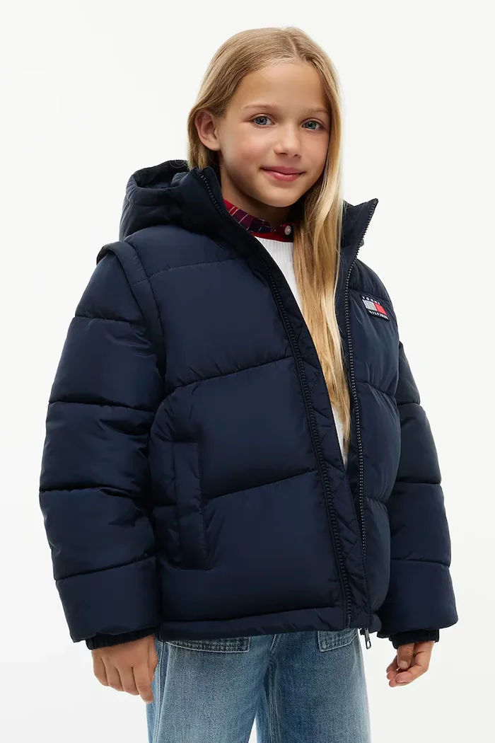 Tommy Hilfiger капитонирано яке за деца тъмносиньо KS0KS00760