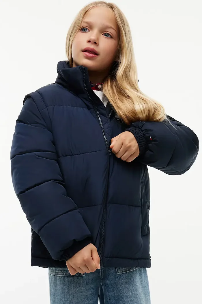 Tommy Hilfiger капитонирано яке за деца тъмносиньо KS0KS00760