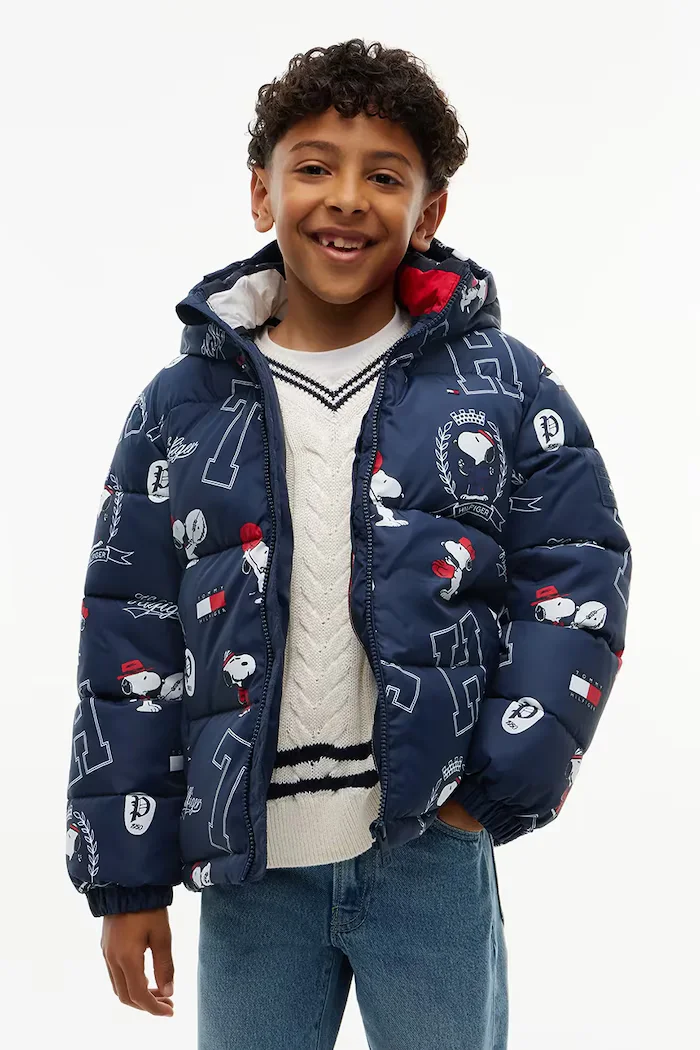 Tommy Hilfiger капитонирано яке за деца x Peanuts тъмносиньо KS0KS00762