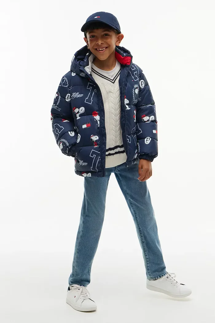 Tommy Hilfiger капитонирано яке за деца x Peanuts тъмносиньо KS0KS00762