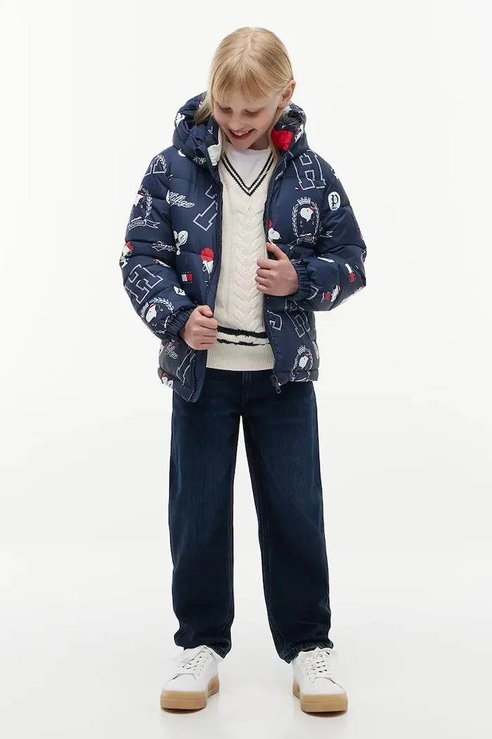 Tommy Hilfiger капитонирано яке за деца x Peanuts тъмносиньо KS0KS00762