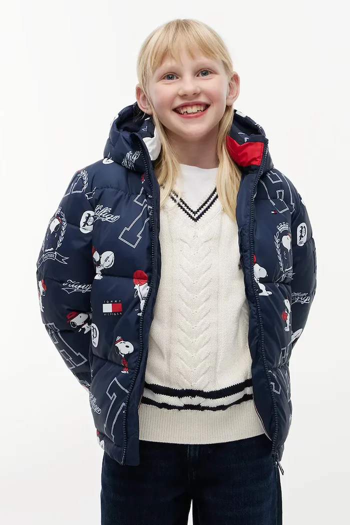 Tommy Hilfiger капитонирано яке за деца x Peanuts тъмносиньо KS0KS00762