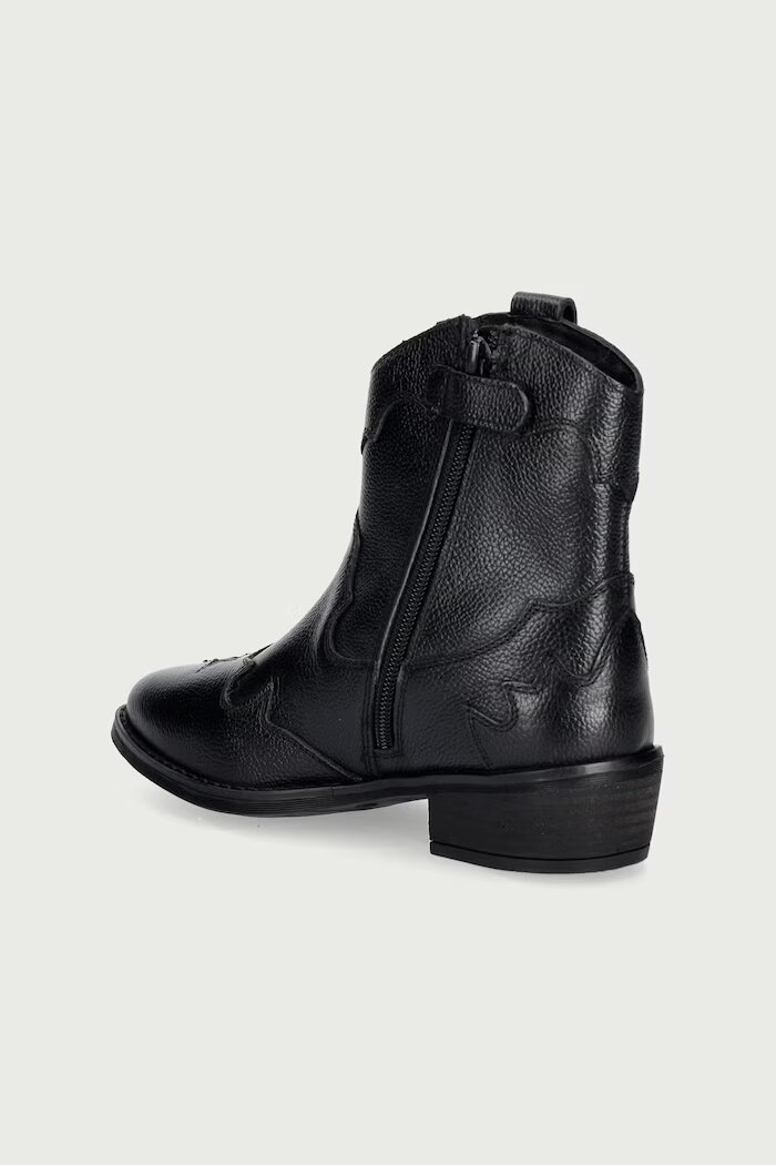 Tommy Hilfiger каубойски ботуши за деца от кожа черни T3A5-35195