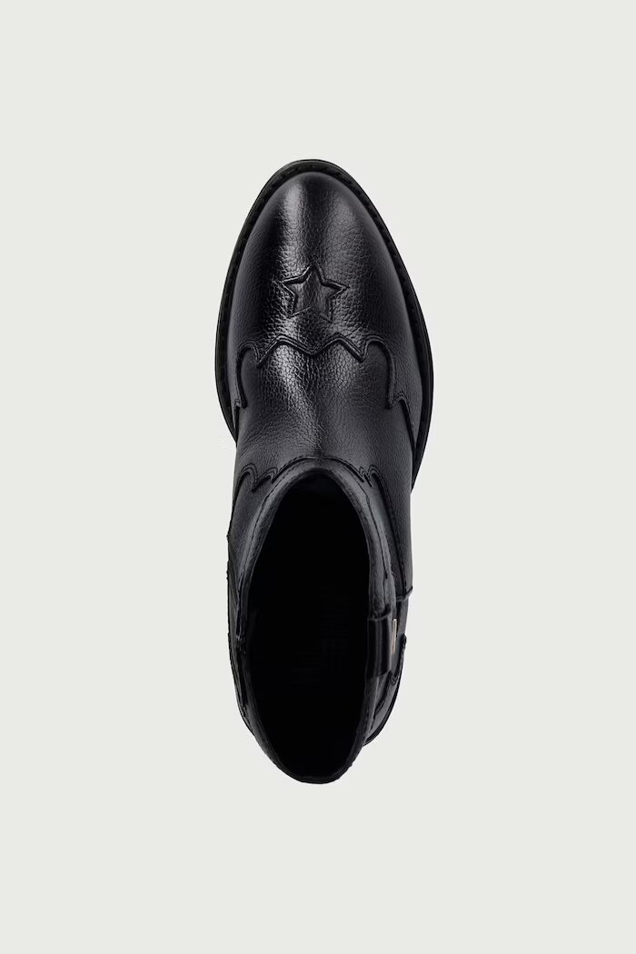 Tommy Hilfiger каубойски ботуши за деца от кожа черни T3A5-35195