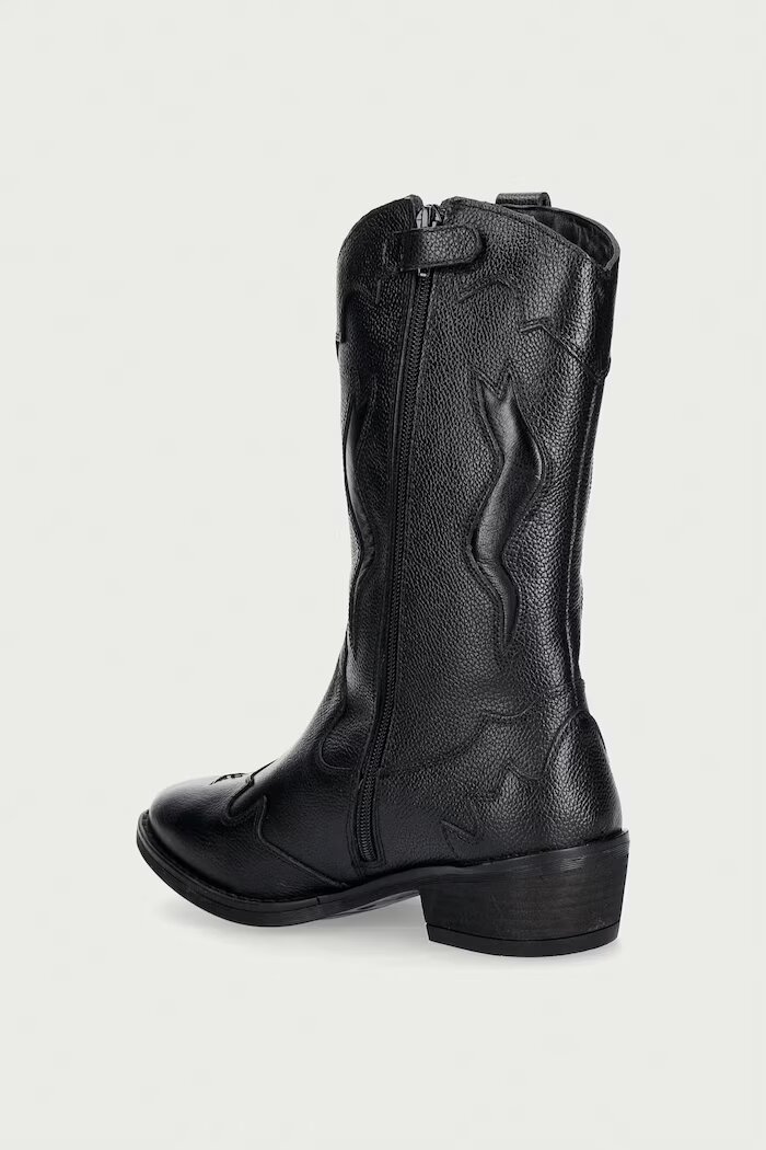 Tommy Hilfiger каубойски ботуши за деца от кожа черни T3A6-35193