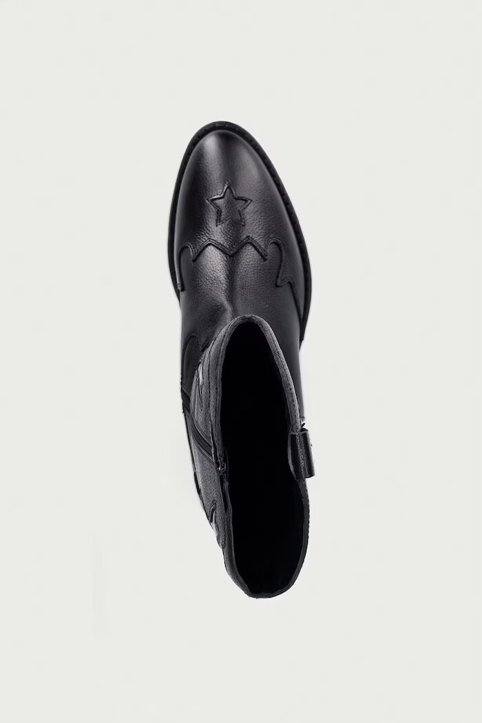 Tommy Hilfiger каубойски ботуши за деца от кожа черни T3A6-35193