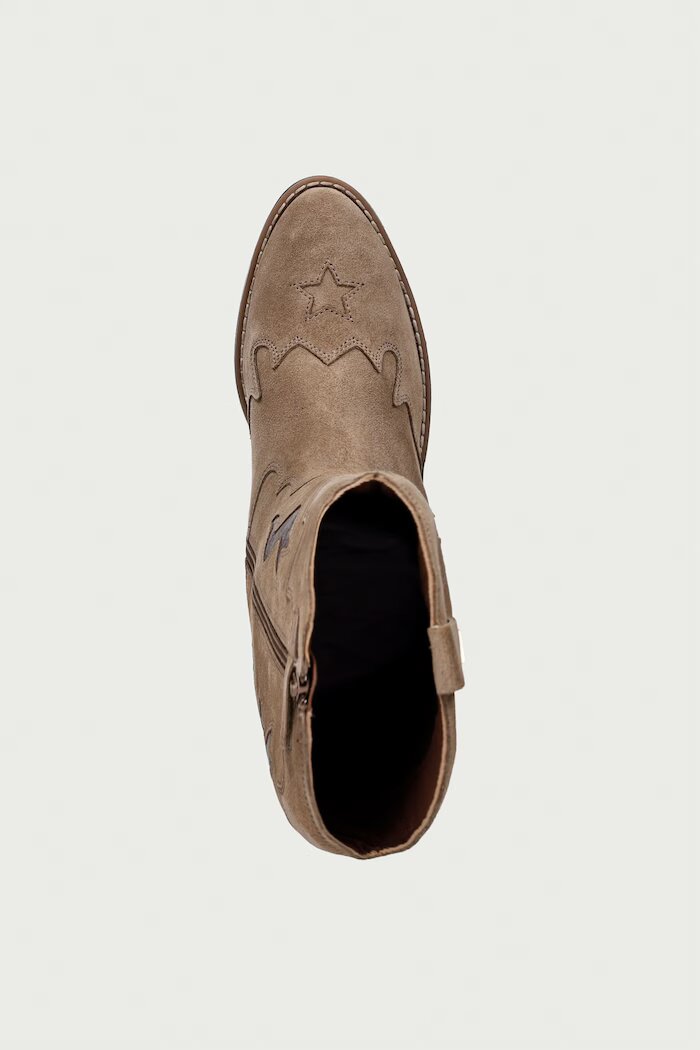 Tommy Hilfiger каубойски ботуши за деца от велур бежови T3A6-35194