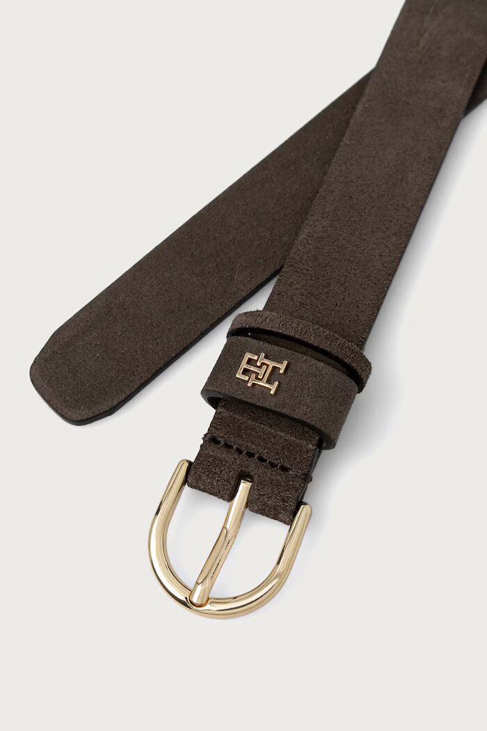 Tommy Hilfiger колан дамски от велур кафяв AW0AW19793