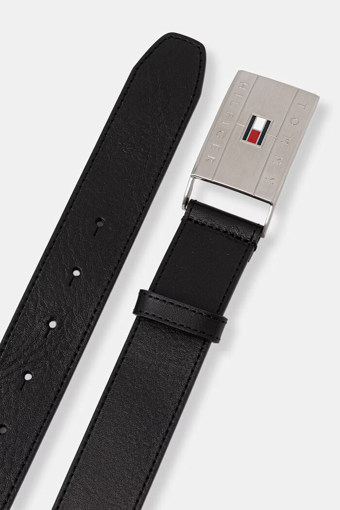 Tommy Hilfiger колан мъжки от кожа черен AM0AM14322