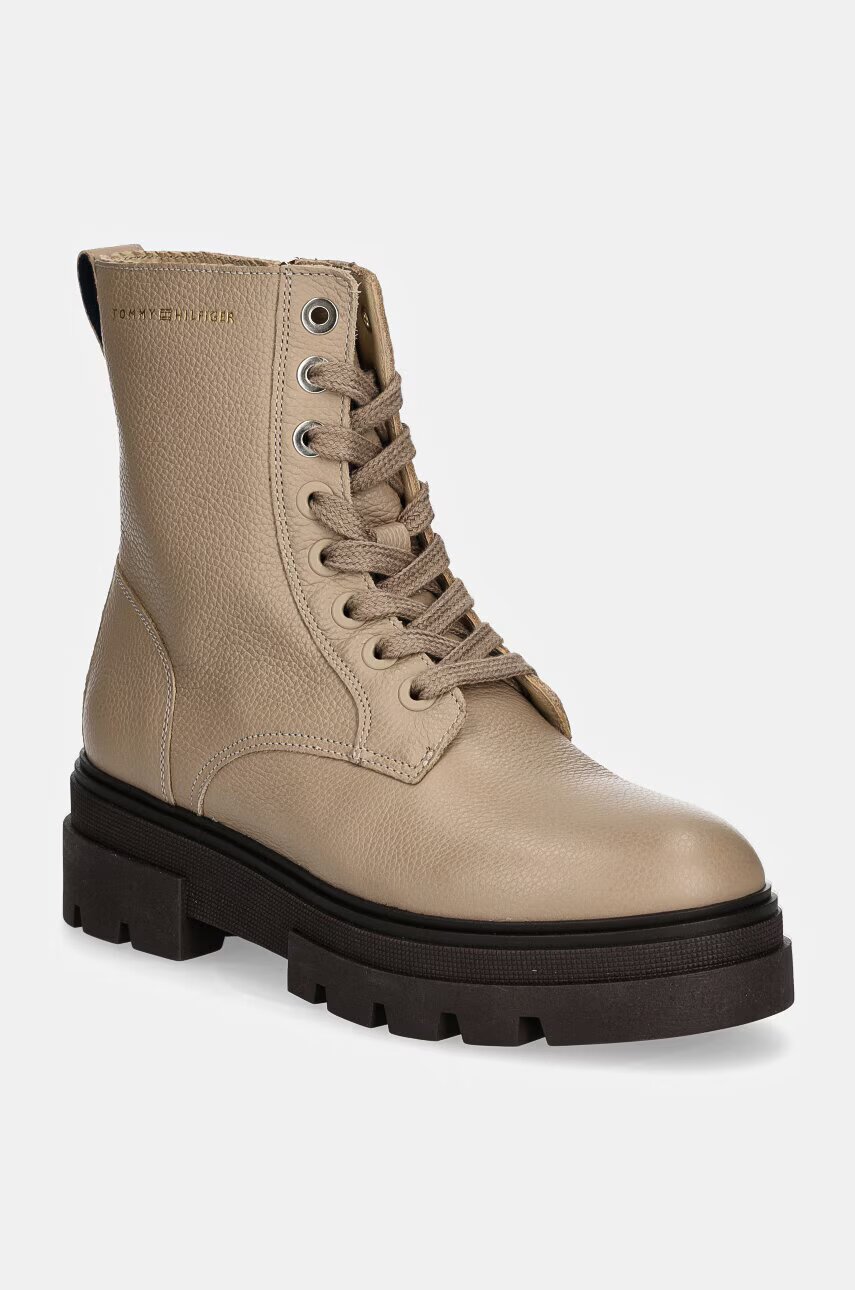 Tommy Hilfiger Кожени боти BICOLOR LEATHER LACE-UP