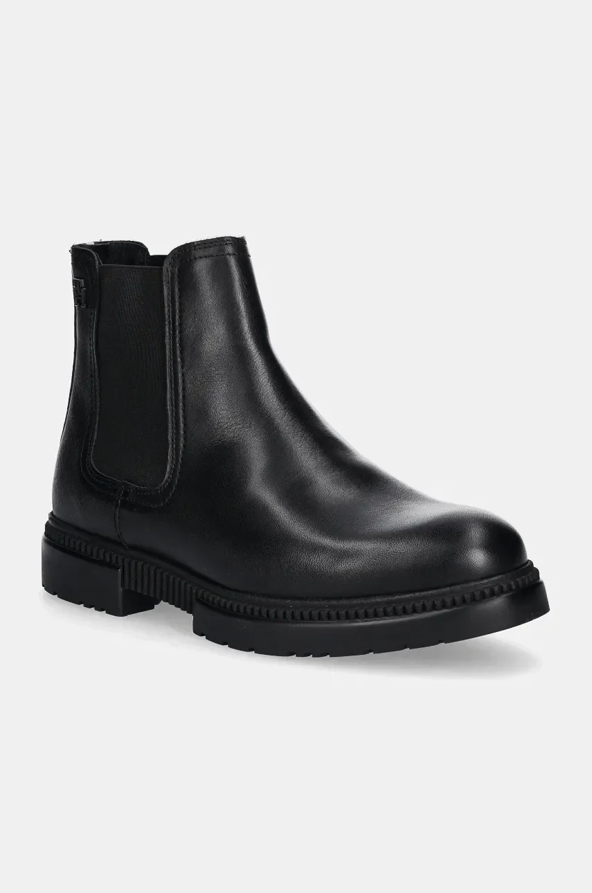 Tommy Hilfiger Кожени боти челси COMFORT TL TEXTURE LTH CHELSEA