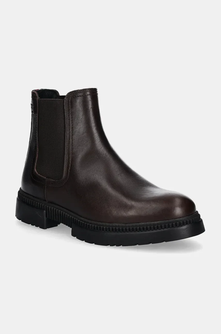 Tommy Hilfiger Кожени боти челси COMFORT TL TEXTURE LTH CHELSEA