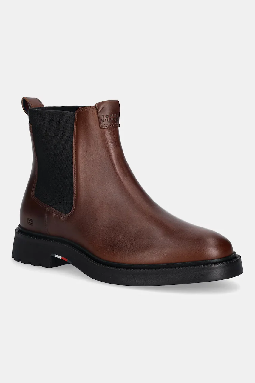 Tommy Hilfiger Кожени боти челси HILFIGER COMFORT LWT LTH CHELSEA