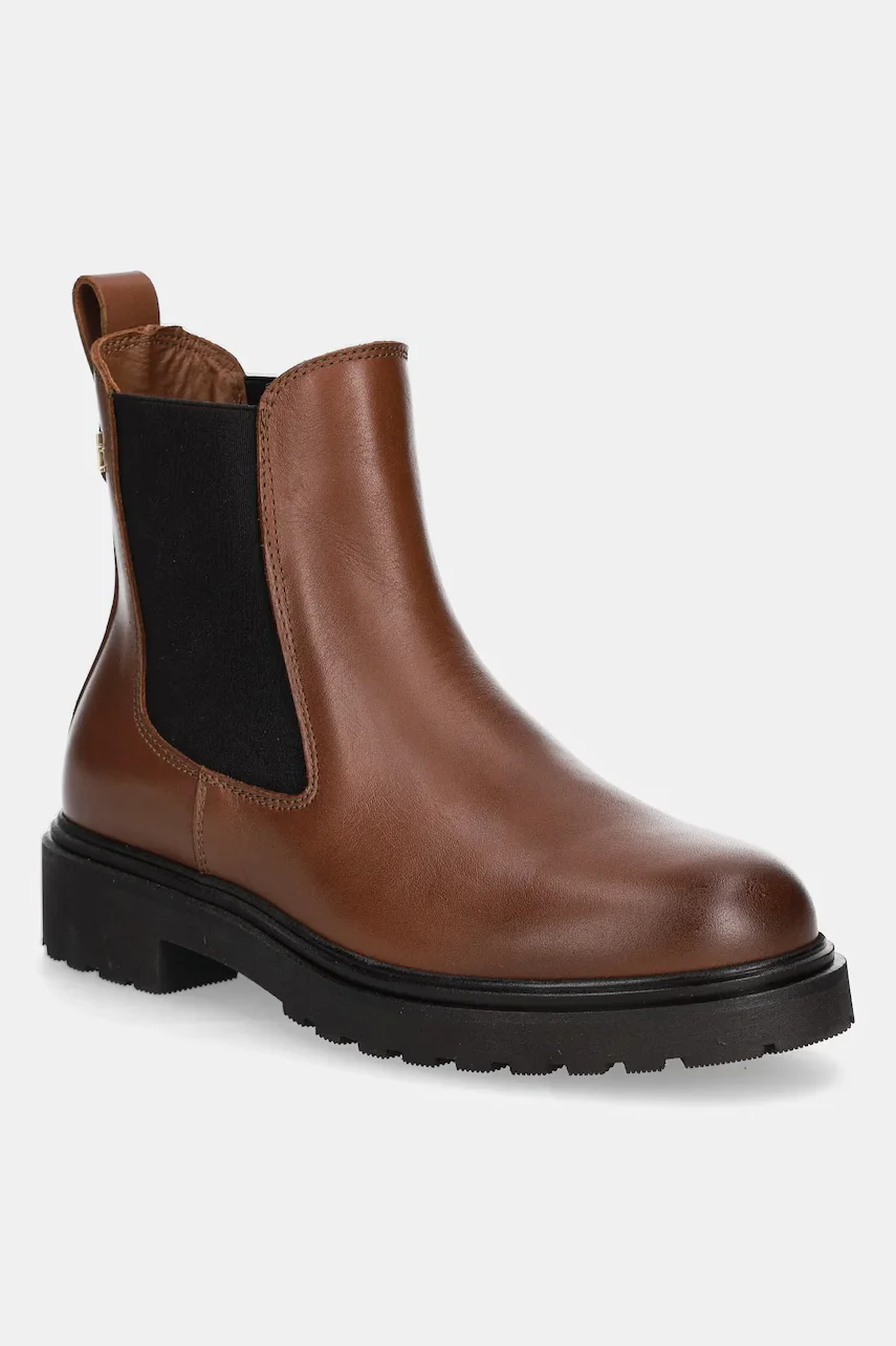 Tommy Hilfiger Кожени боти челси LEATHER CLEATED CHELSEA